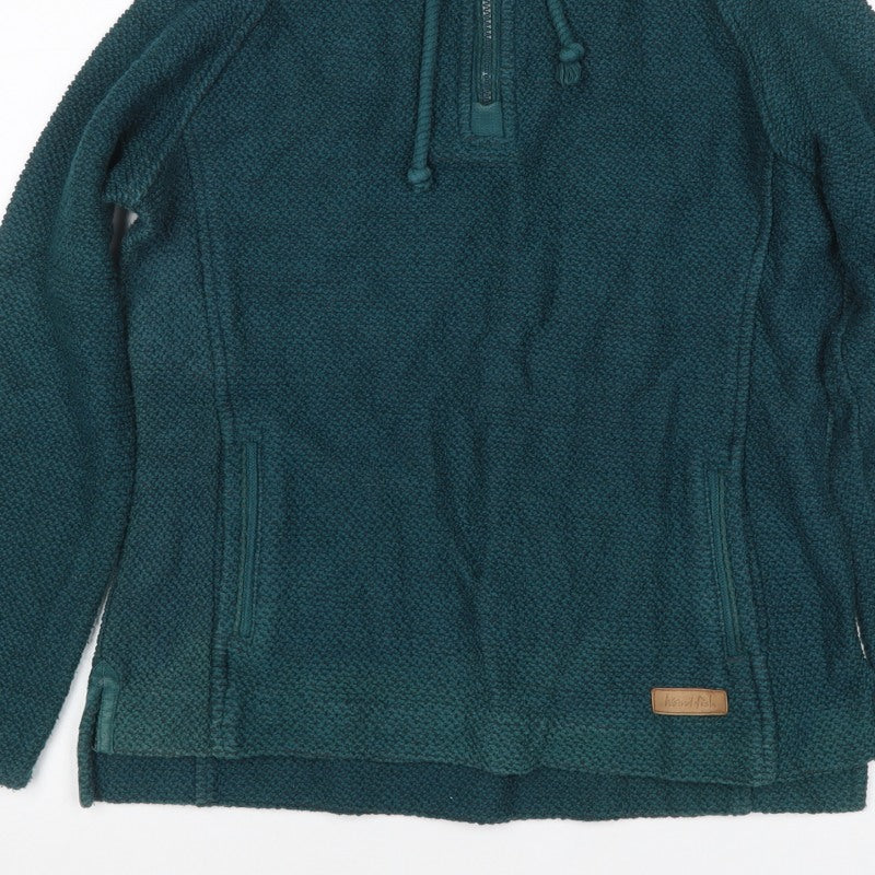 Weird Fish Women’s Green Size 12 Henley 1/4 Zip Sweatshirt
