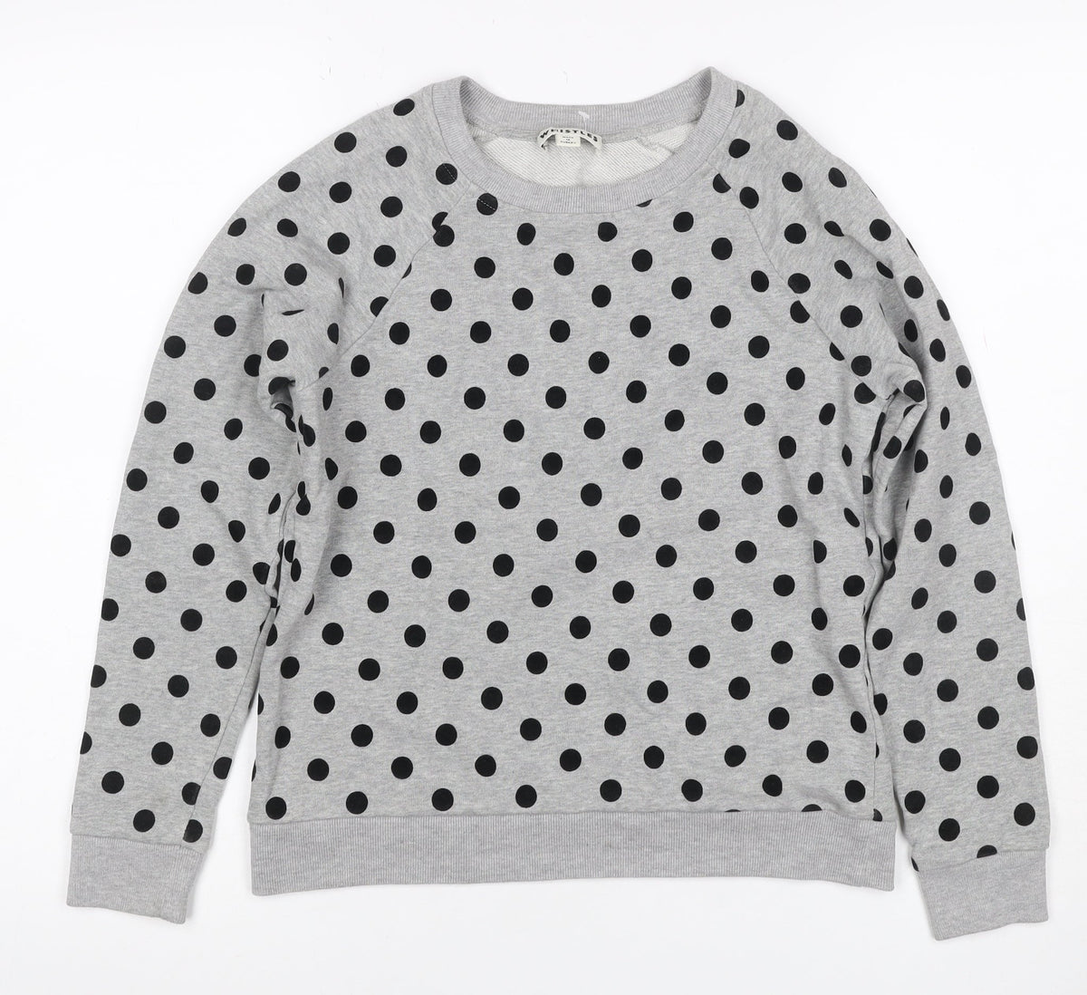 Whistles Women’s Grey Black Polka Dot XS Pullover Sweatshirt