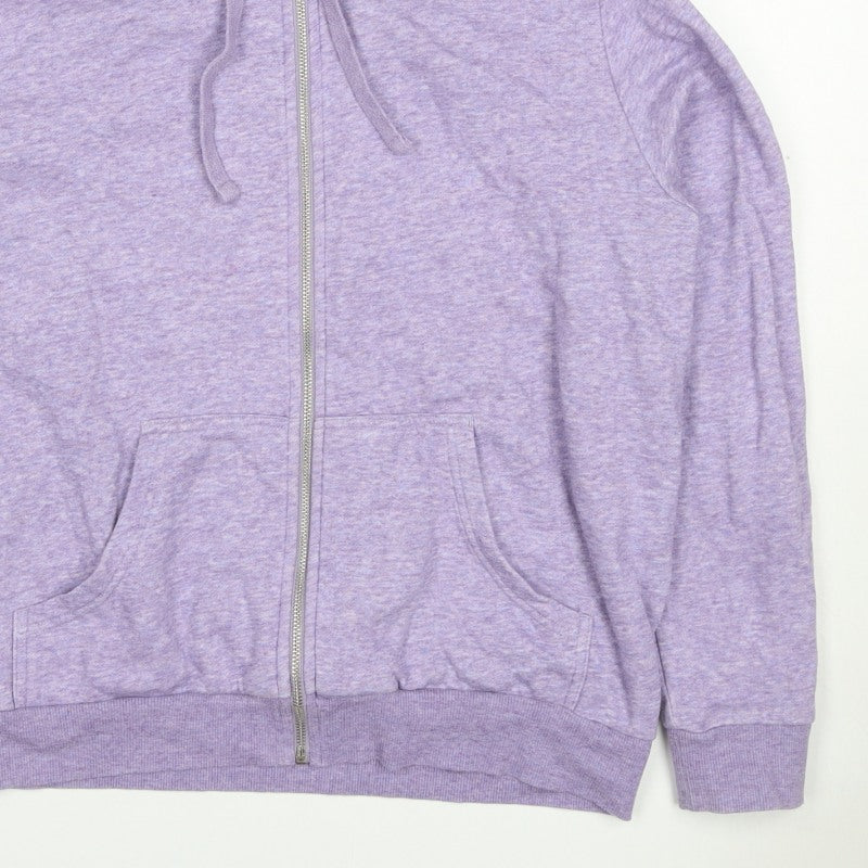 H&M Women’s Purple Marl Full Zip Hooded Hoodie Size L