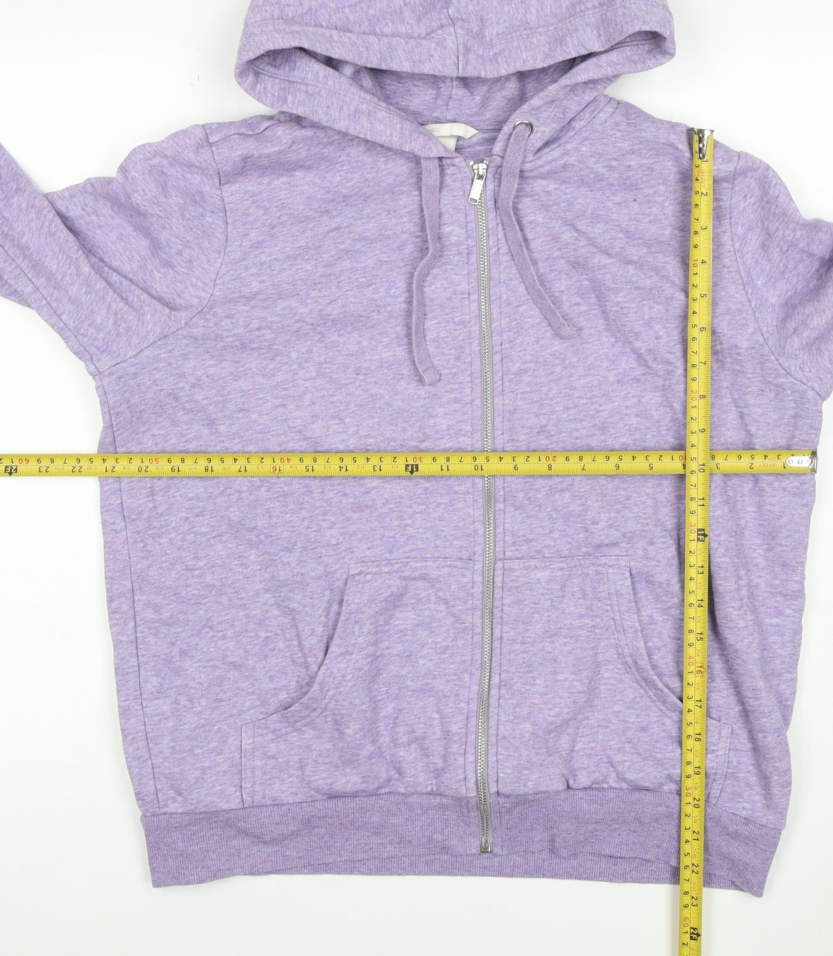 H&M Women’s Purple Marl Full Zip Hooded Hoodie Size L