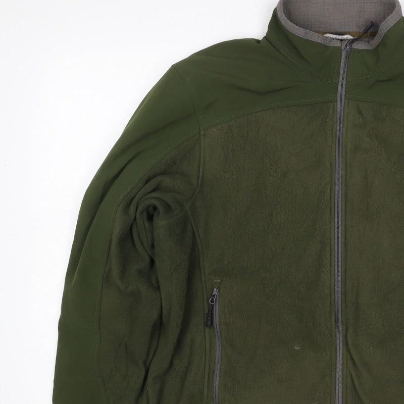 Lands' End Men Green M Softshell Fleece Full Zip Outdoor Jacket