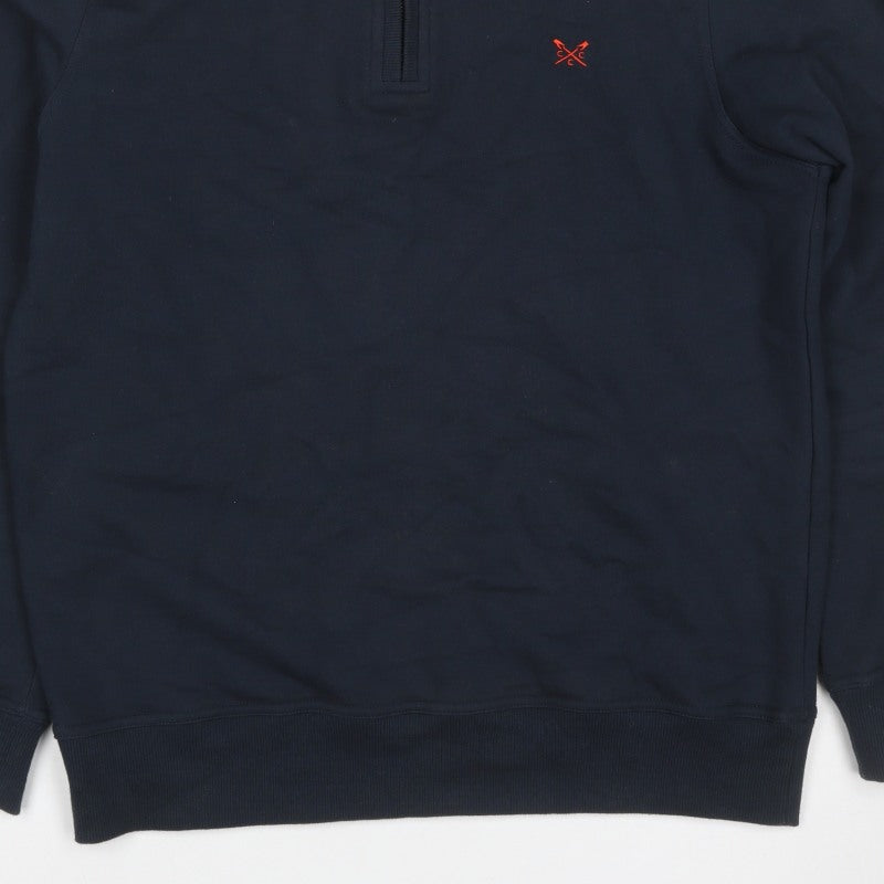 Crew Clothing Company Men’s Blue M 1/4 Zip High Neck Sweatshirt