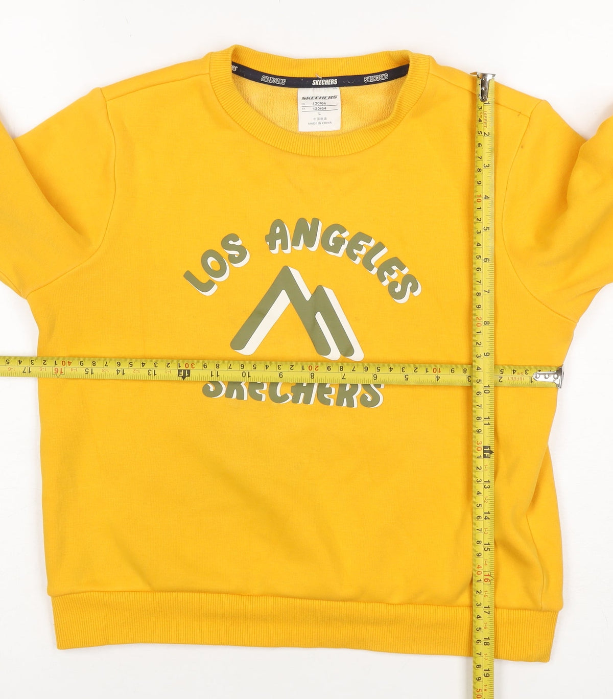 Skechers Girls Yellow Logo Pullover Sweatshirt Size 8 Years Fleece