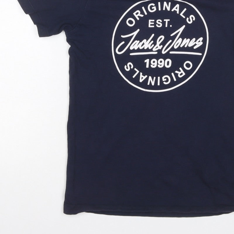 Jack & Jones Boys Blue 12 Years Logo Graphic Jersey T-Shirt