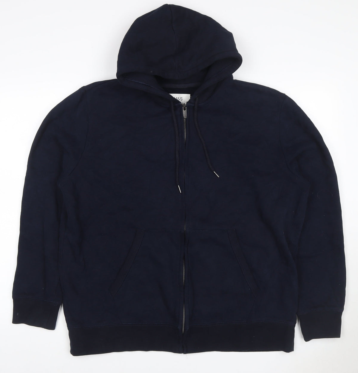 Marks & Spencer Mens Blue XL Full Zip Hooded Fleece Hoodie