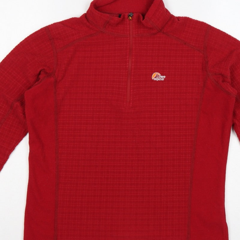 Lowe Alpine Women Red M 1/4 Zip Fleece Sweatshirt Hiking