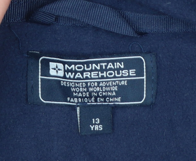 Mountain Warehouse Boys Blue 13 Years Fleece Full Zip Hiking Jacket