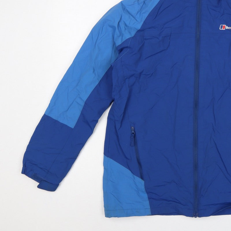 Berghaus Boys Blue Size 13 Hooded Ski Jacket Full Zip