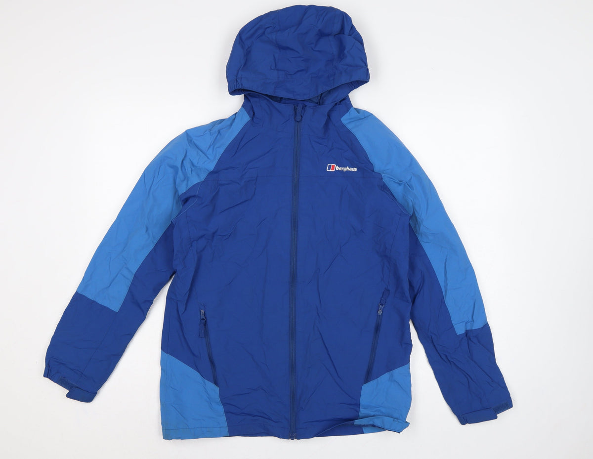 Berghaus Boys Blue Size 13 Hooded Ski Jacket Full Zip