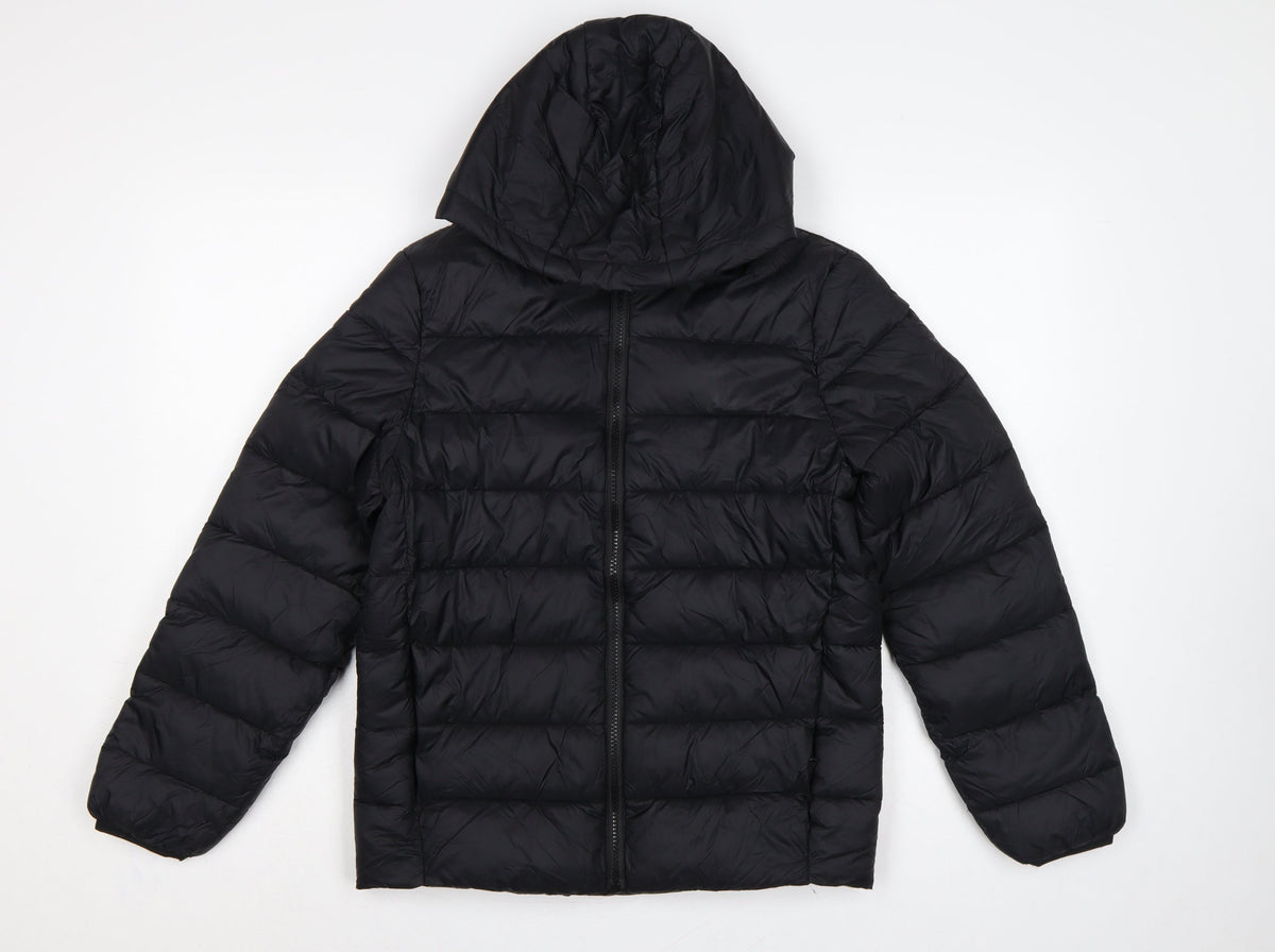 Marks and Spencer Boys Black 11-12 Years Hooded Puffer Jacket