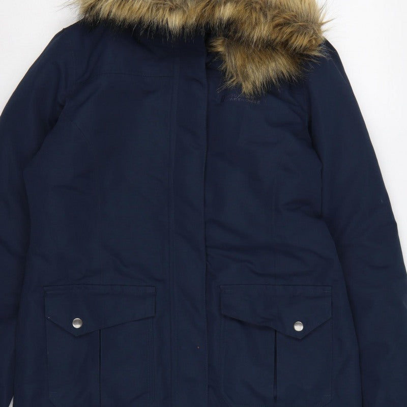 Mountain Warehouse Women’s Blue UK 10 Waterproof Faux Fur Trim Parka Coat
