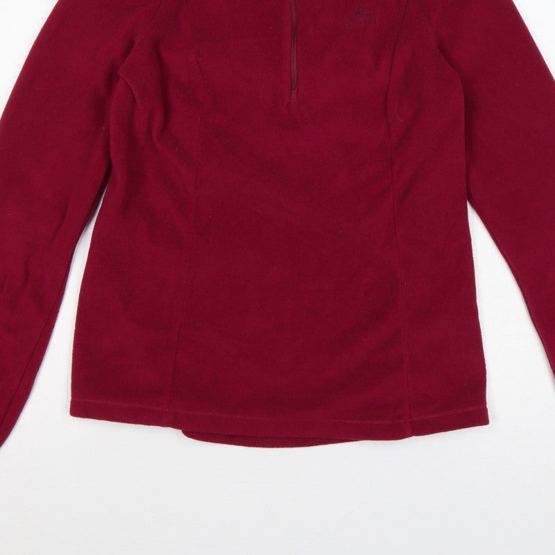 Decathlon Quechua Women’s Red M 1/2 Zip Fleece Pullover Sweatshirt