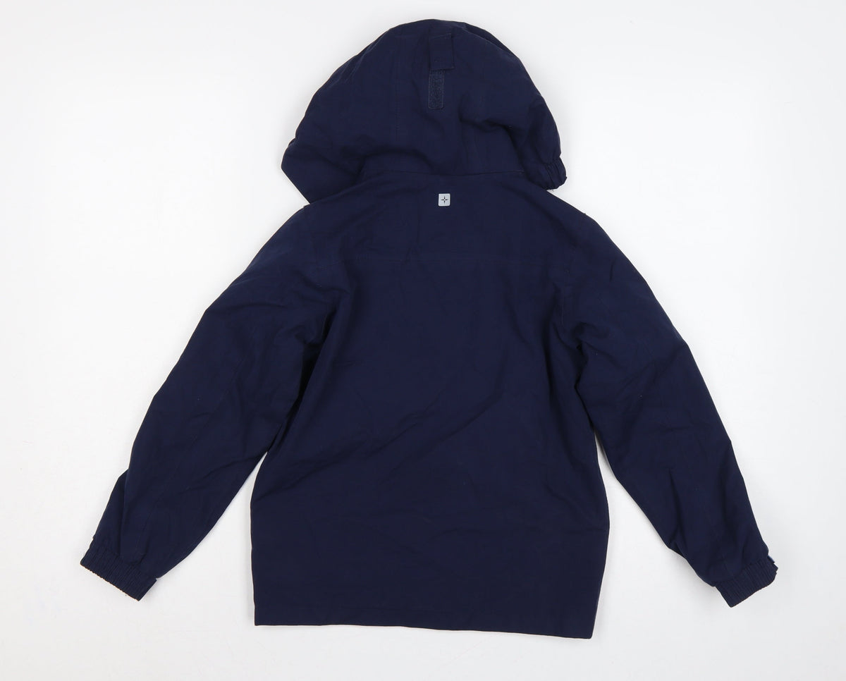 Mountain Warehouse Boys Blue 7-8 Years Waterproof Hooded Parka Jacket