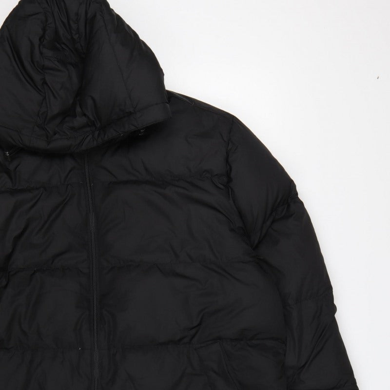 Lands' End Women Black XL Hooded Down Puffer Jacket Quilted