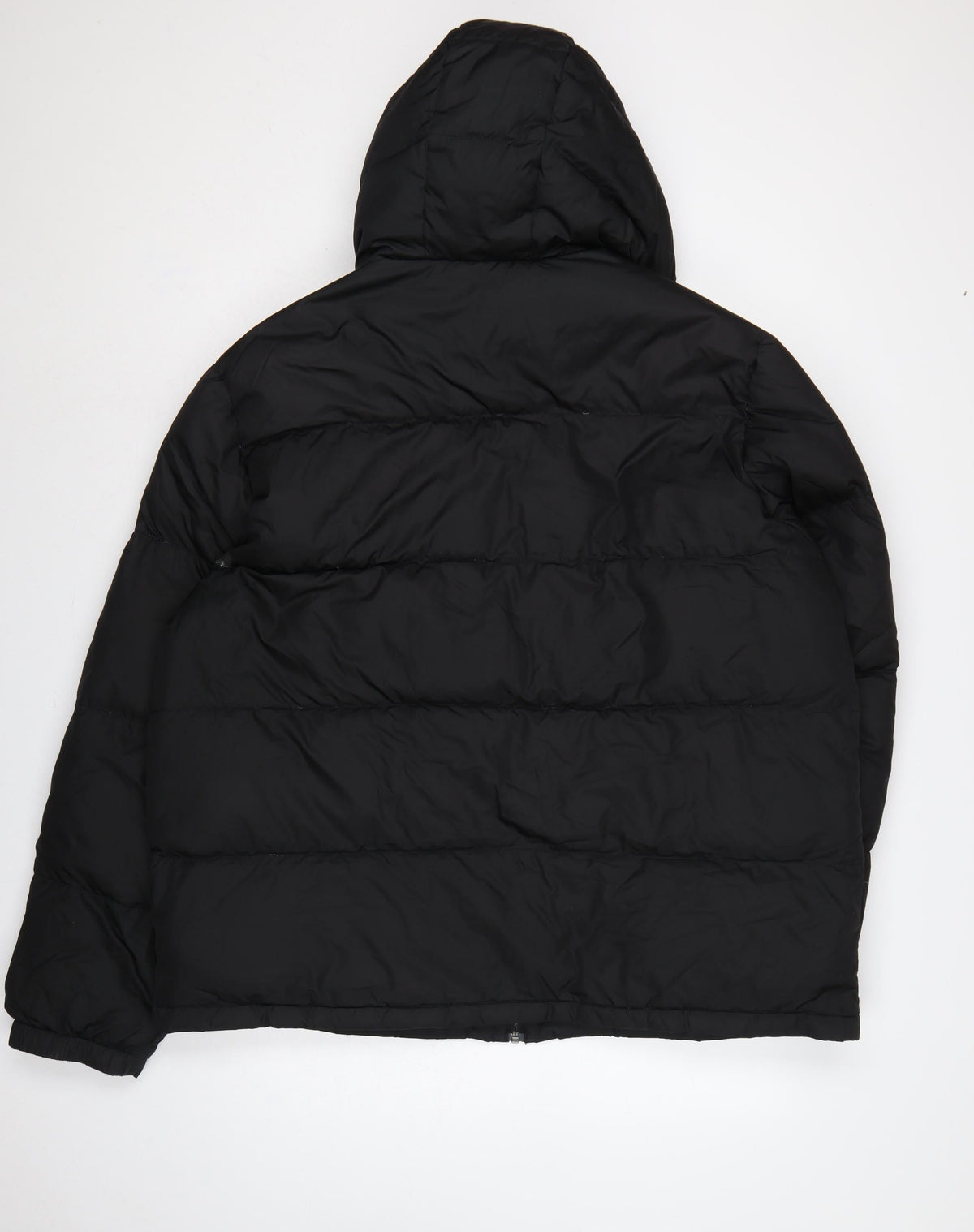 Lands' End Women Black XL Hooded Down Puffer Jacket Quilted