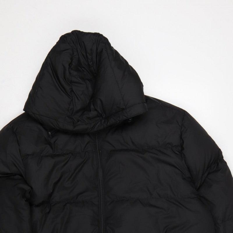 Lands' End Women Black XL Hooded Down Puffer Jacket Quilted