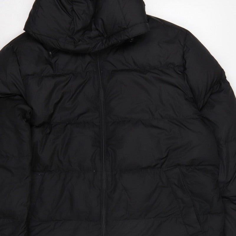 Lands' End Women Black XL Hooded Down Puffer Jacket Quilted
