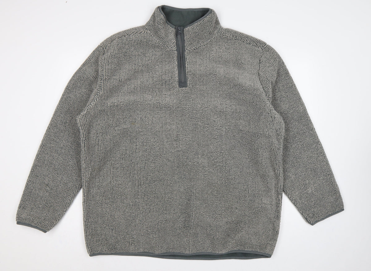 Ethic Storm Men’s Grey 2XL 1/4 Zip Fleece Pullover Sweatshirt