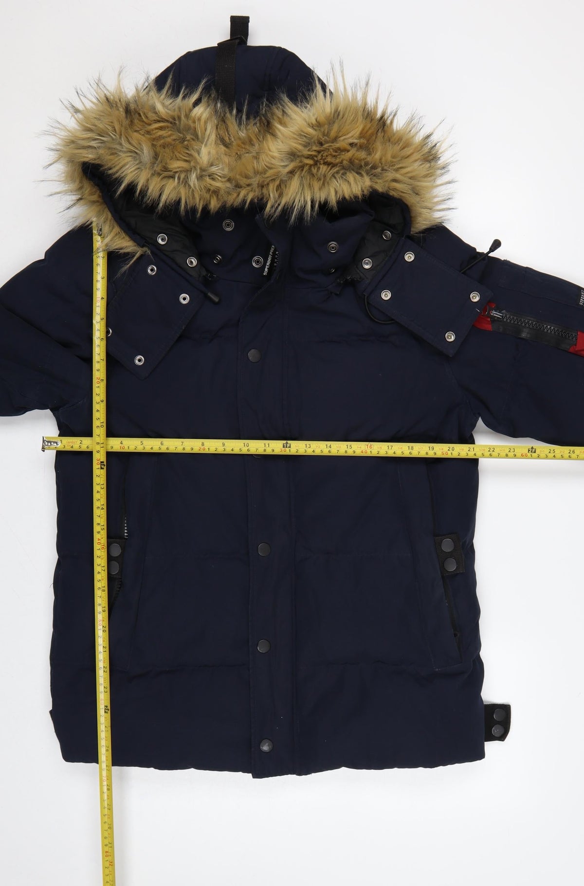 Superdry Men’s Navy M Premium 9010 Down Fur Hood Parka Jacket