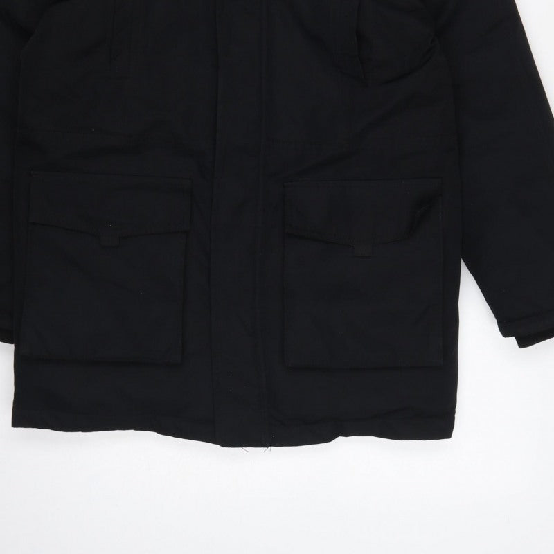 Timberland Teens Black XS Hooded Parka Coat Insulated Logo