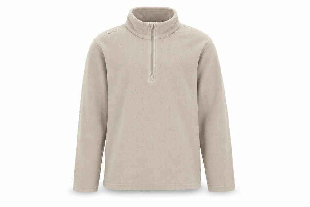 Quechua Boys Beige 14 Years Fleece 1/4 Zip High Neck Sweatshirt