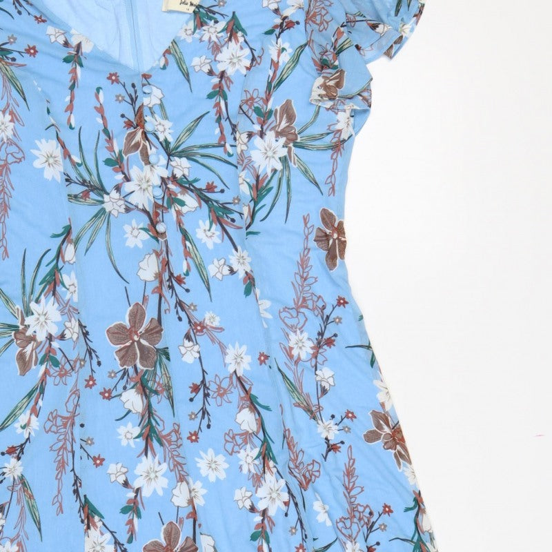 Jolie Moi Women Blue Floral Fit & Flare Midi Dress Size 16
