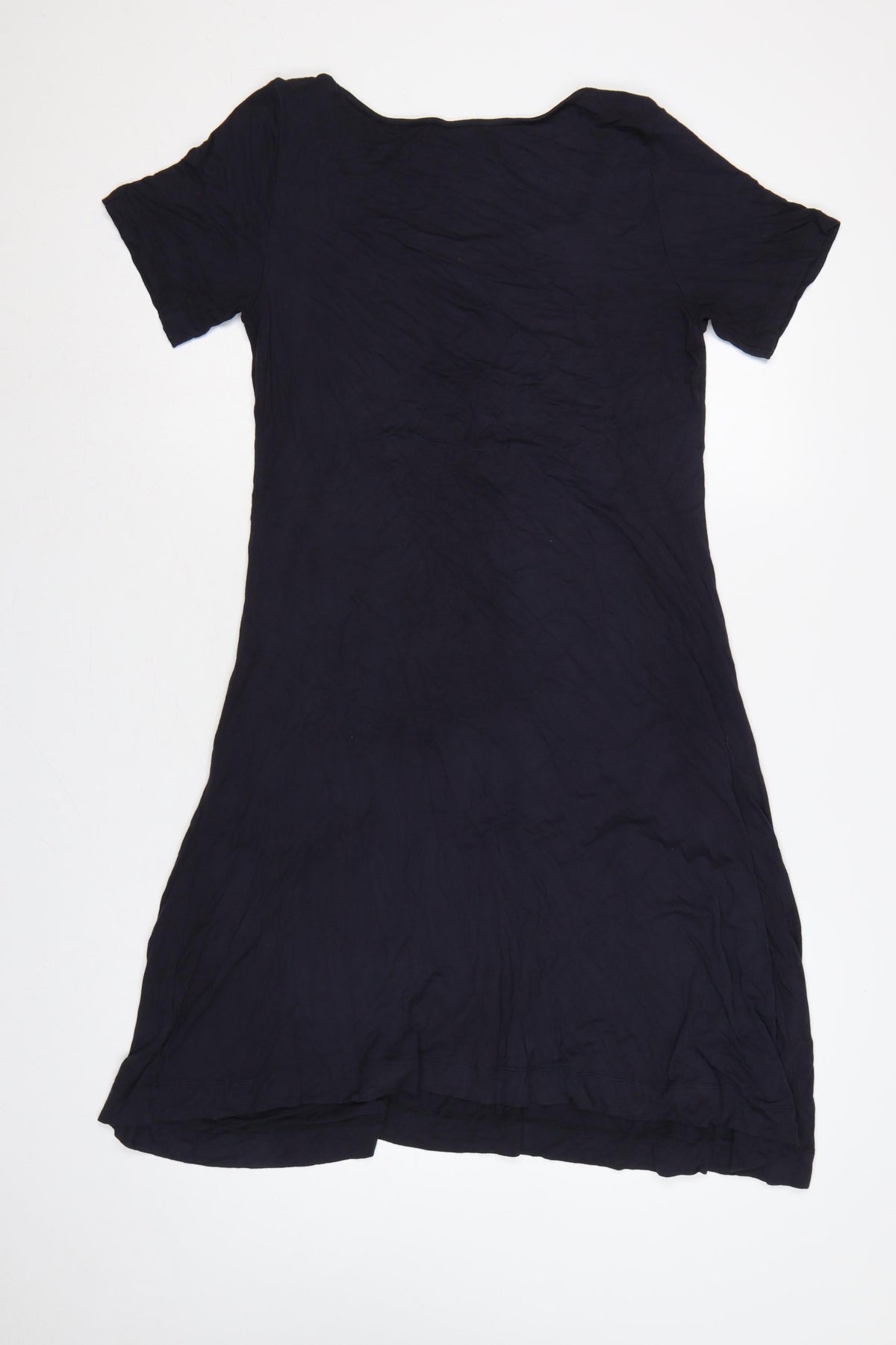 Toast Women Navy Blue UK 14 A-Line Long Bamboo Jersey Pocket Dress