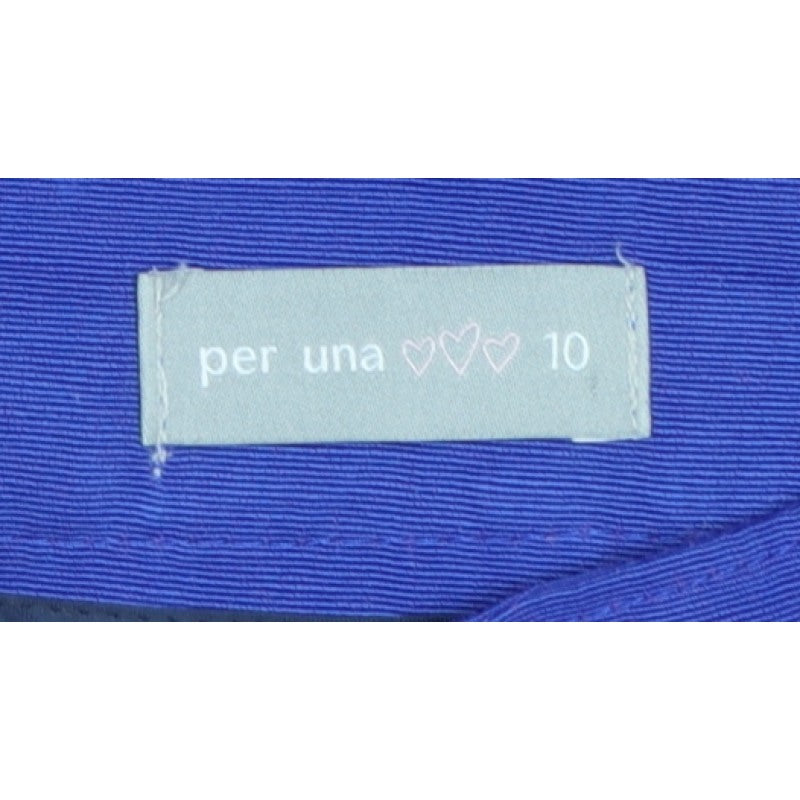 Marks & Spencer Per Una Women Blue UK 10 Pencil Knee Skirt Tie Belt