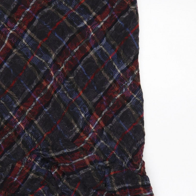 Per Una Women’s Multicoloured Plaid Ruffle Knee Skirt UK 12