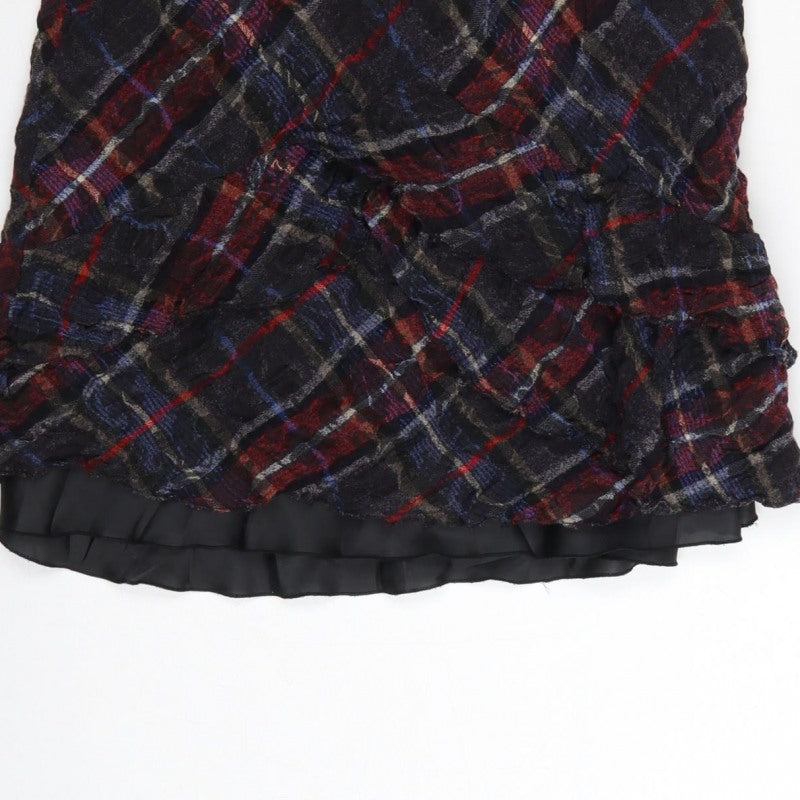 Per Una Women’s Multicoloured Plaid Ruffle Knee Skirt UK 12