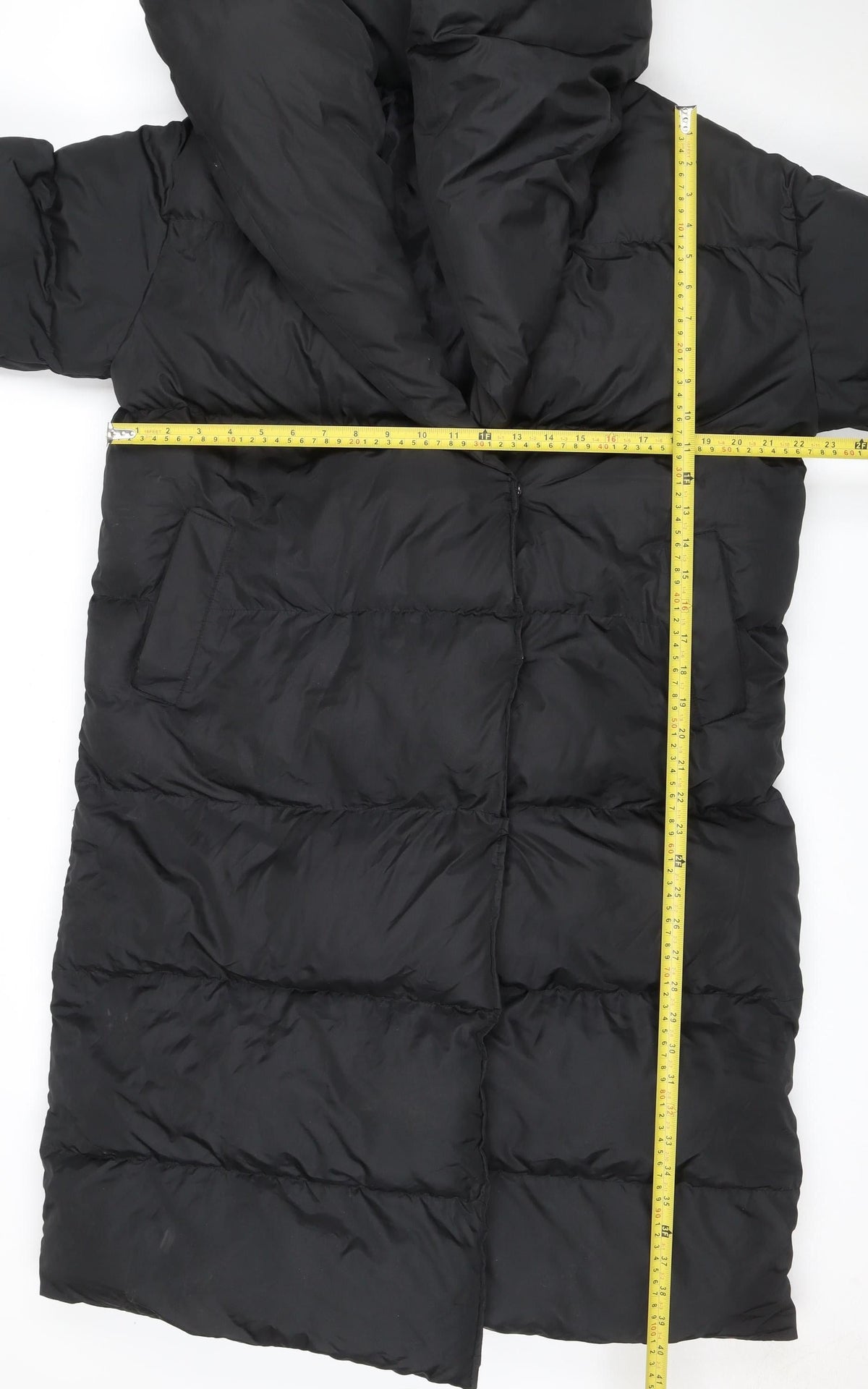 Missguided Women’s Black UK 10 Long Quilted Puffer Jacket Coat
