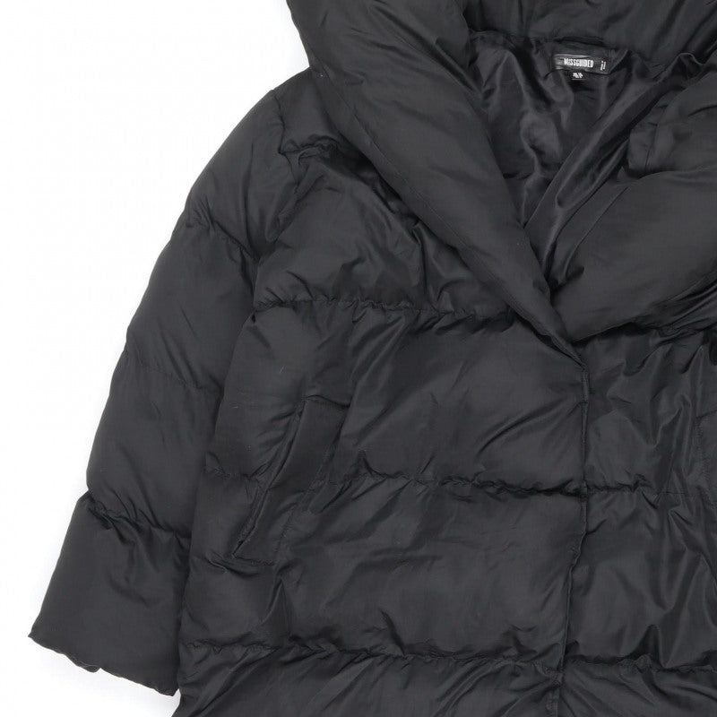 Missguided Women’s Black UK 10 Long Quilted Puffer Jacket Coat