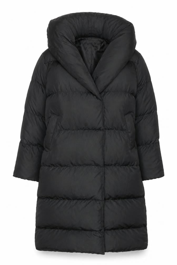 Missguided Women’s Black UK 10 Long Quilted Puffer Jacket Coat