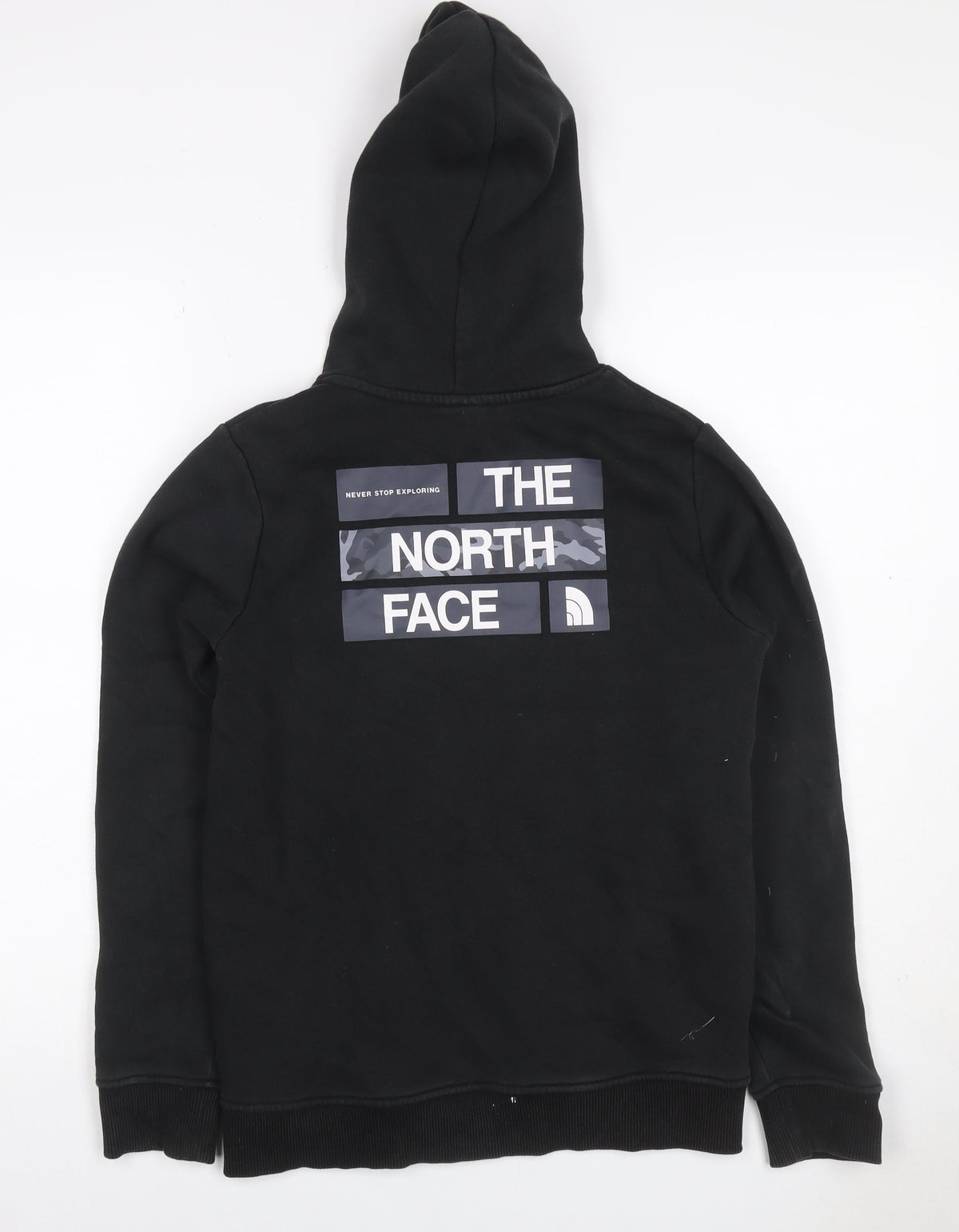 The North Face Boys Black XL Pullover Hoodie Graphic Logo Cotton Blend