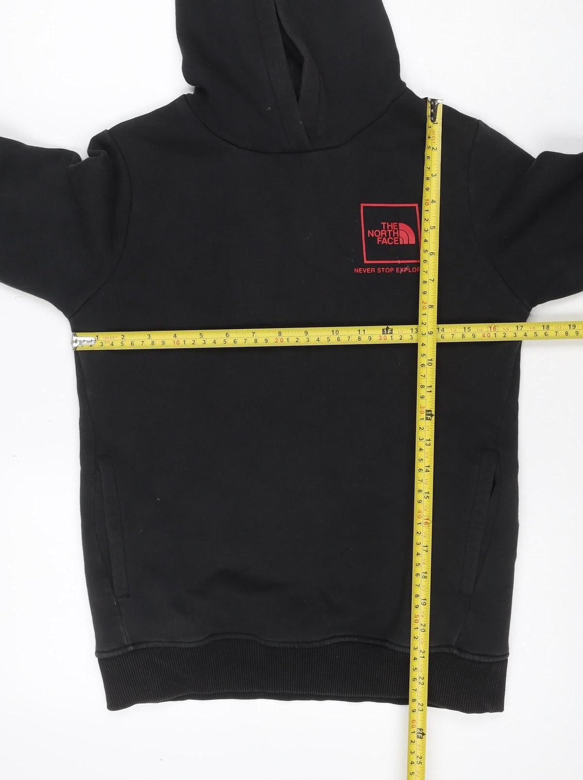 The North Face Boys Black XL Pullover Hoodie Graphic Logo Cotton Blend
