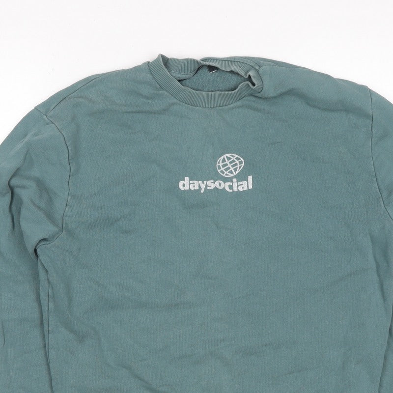 ASOS DESIGN Women’s Green S Daysocial Logo Crew Neck Sweatshirt