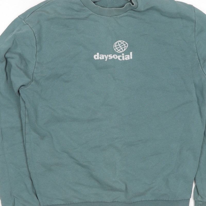 ASOS DESIGN Women’s Green S Daysocial Logo Crew Neck Sweatshirt
