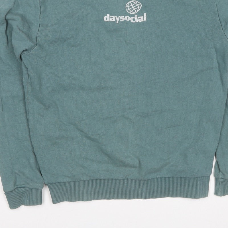ASOS DESIGN Women’s Green S Daysocial Logo Crew Neck Sweatshirt