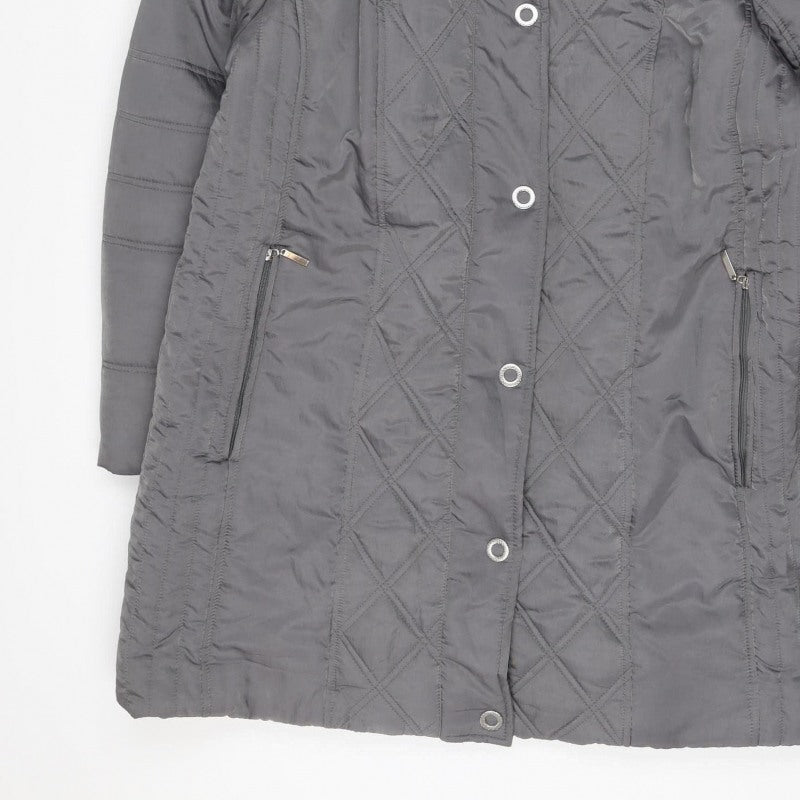 Tigi Women’s Grey Size 20 Quilted Hooded Puffer Jacket