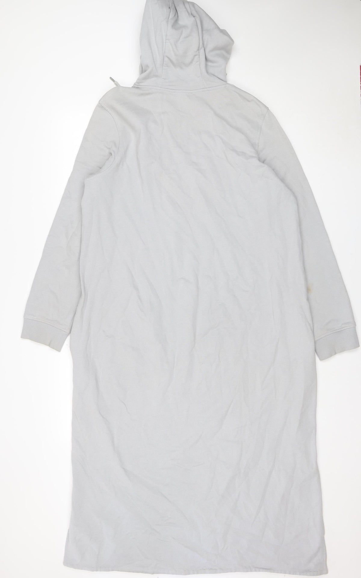 COS Women Grey L Long Hooded Jersey Jumper Dress Pockets
