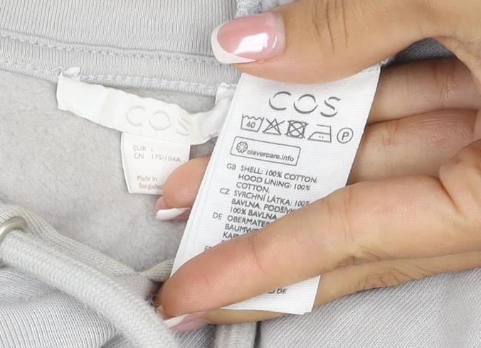 COS Women Grey L Long Hooded Jersey Jumper Dress Pockets
