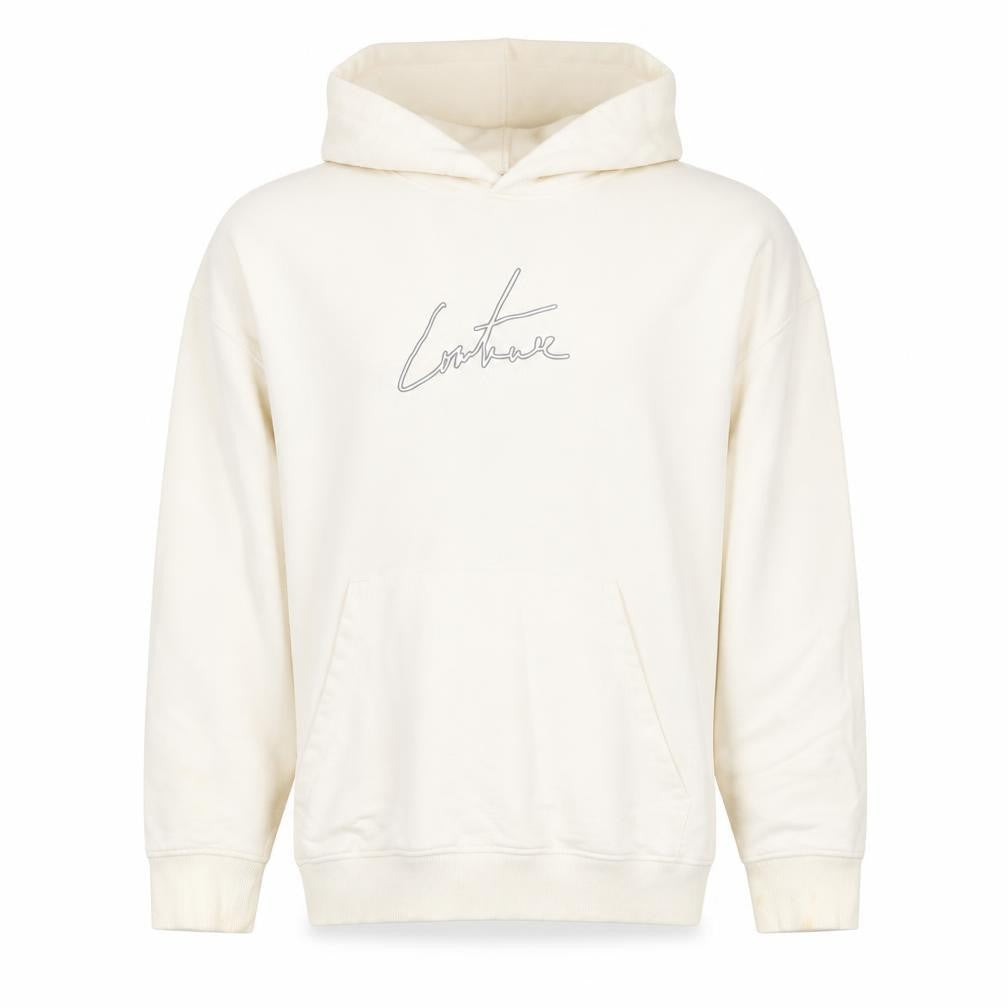 Corteiz Men's Ivory M Pullover Hoodie Logo Graphic Kangaroo Pocket