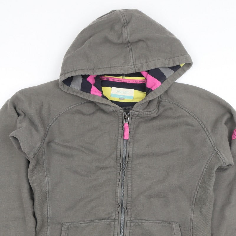 Seasalt Women’s Grey M Full Zip Organic Cotton Hooded Hoodie