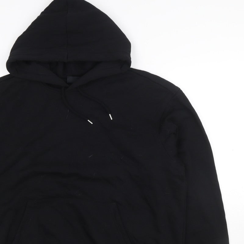 H&M Women’s Black L Loose Fit Pullover Hoodie Drawstring Pocket