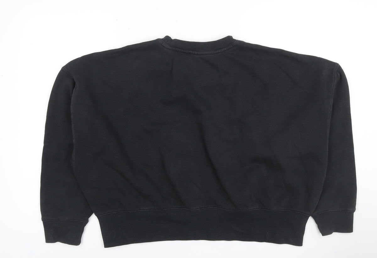 Adidas Women’s Black UK 12 Trefoil Logo Crew Neck Sweatshirt