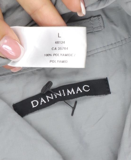 Danimac Women Grey L Long Trench Rain Coat Polyamide Collared Pockets