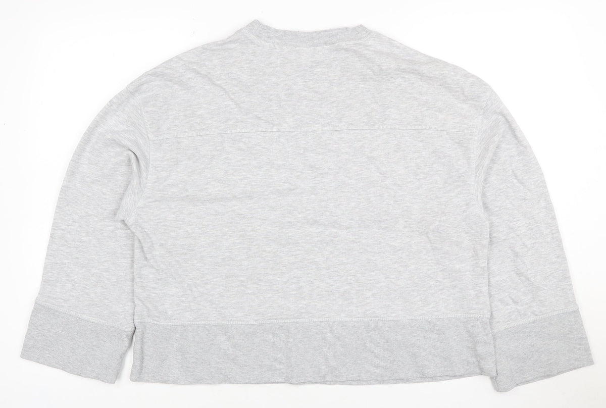 H&M Women’s Grey M Pullover Crew Neck Cotton Blend Sweatshirt