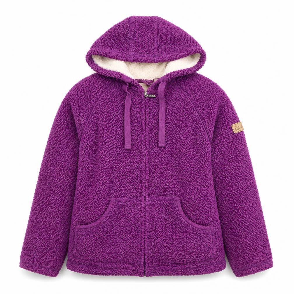 Weird Fish Women’s Purple Hooded Fleece Jacket Size M Full Zip