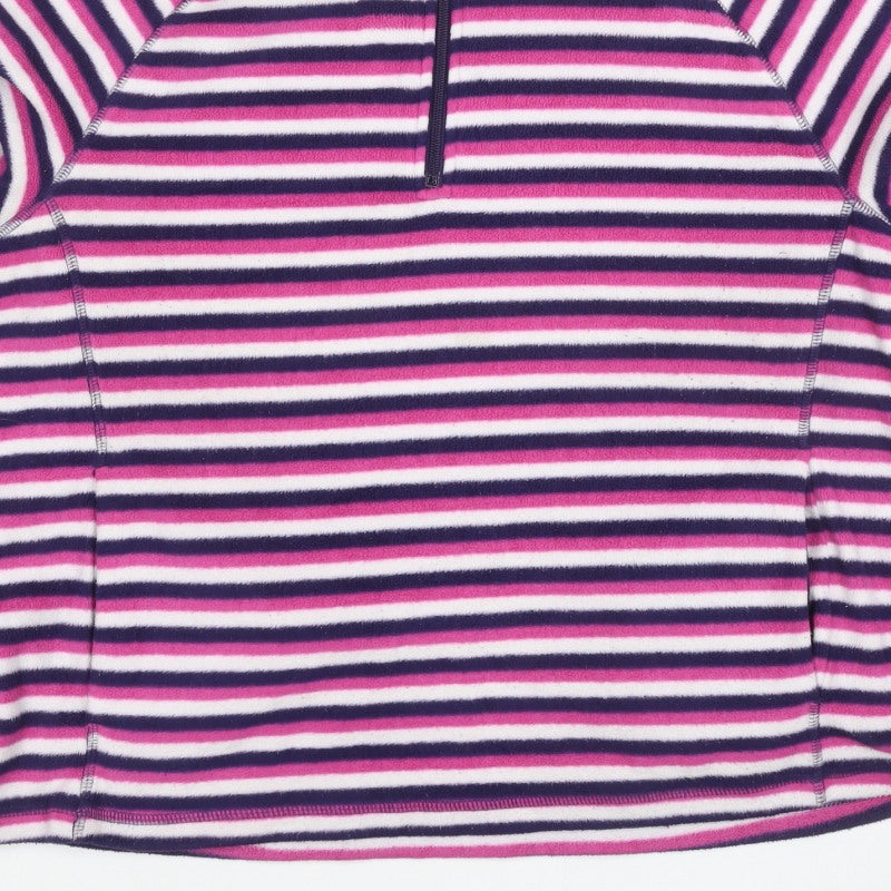 Marks and Spencer Women’s Multicoloured UK 20 Striped 1/4 Zip Fleece Sweatshirt