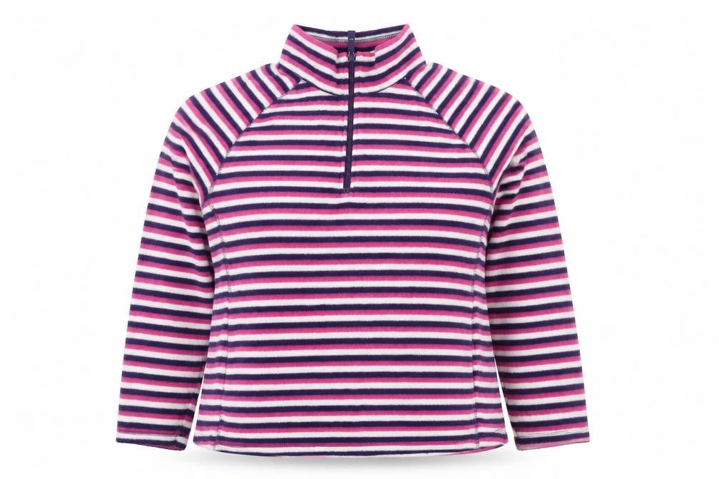 Marks and Spencer Women’s Multicoloured UK 20 Striped 1/4 Zip Fleece Sweatshirt